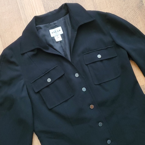 Oscar by Oscar de la‎ Renta Womans Black Buttondown Dress Size 8 - Picture 4 of 12